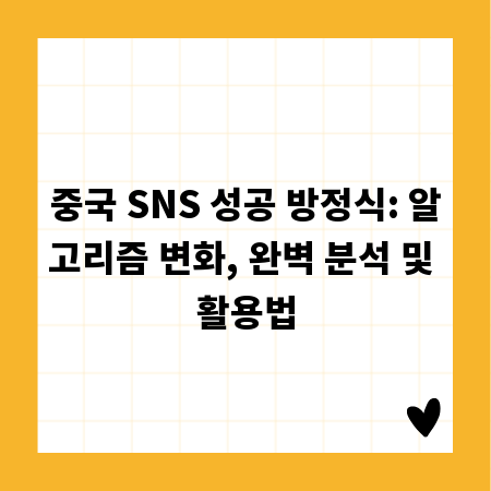 중국 SNS 성공 방정식: 알고리즘 변화, 완벽 분석 및 활용법