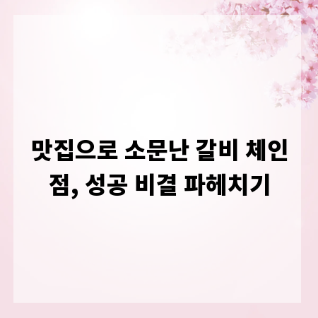 맛집으로 소문난 갈비 체인점, 성공 비결 파헤치기