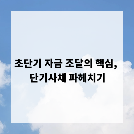 초단기 자금 조달의 핵심, 단기사채 파헤치기