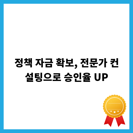정책 자금 확보, 전문가 컨설팅으로 승인율 UP