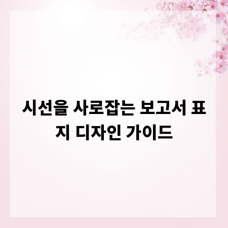 시선을 사로잡는 보고서 표지 디자인 가이드