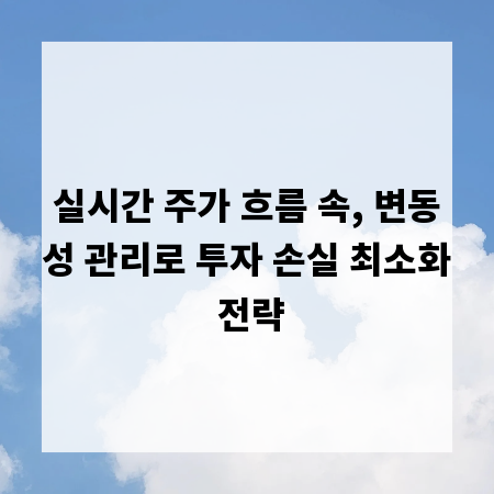 실시간 주가 흐름 속, 변동성 관리로 투자 손실 최소화 전략
