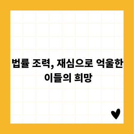 법률 조력, 재심으로 억울한 이들의 희망