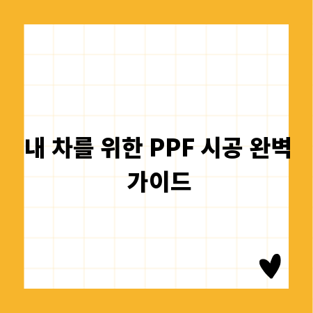 내 차를 위한 PPF 시공 완벽 가이드