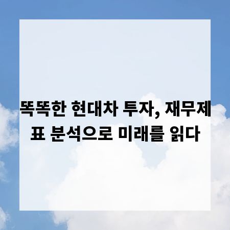 똑똑한 현대차 투자, 재무제표 분석으로 미래를 읽다