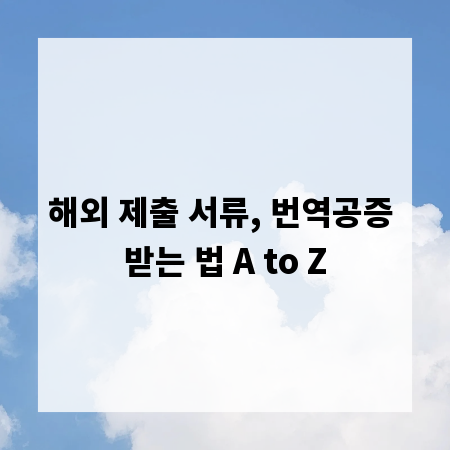 해외 제출 서류, 번역공증 받는 법 A to Z
