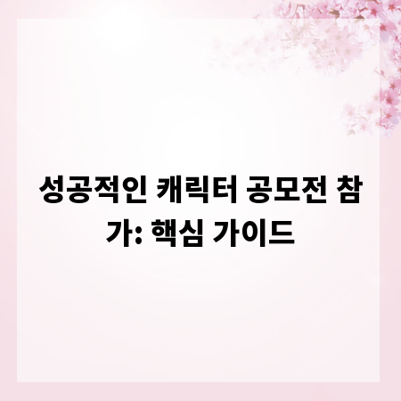 성공적인 캐릭터 공모전 참가: 핵심 가이드