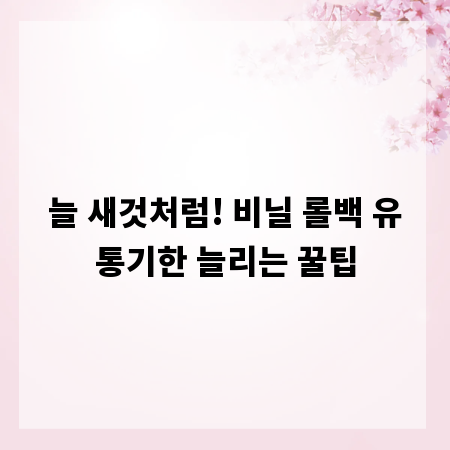 늘 새것처럼! 비닐 롤백 유통기한 늘리는 꿀팁