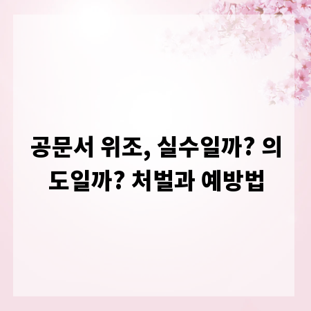 공문서 위조, 실수일까? 의도일까? 처벌과 예방법