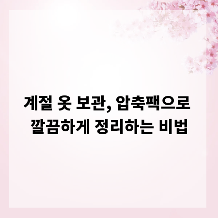 계절 옷 보관, 압축팩으로 깔끔하게 정리하는 비법
