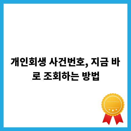 개인회생 사건번호, 지금 바로 조회하는 방법