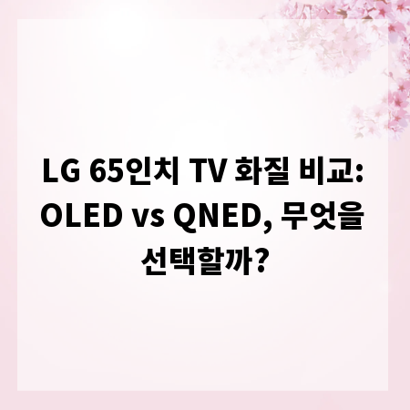 LG 65인치 TV 화질 비교: OLED vs QNED, 무엇을 선택할까?