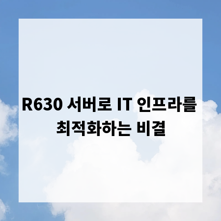 R630 서버로 IT 인프라를 최적화하는 비결