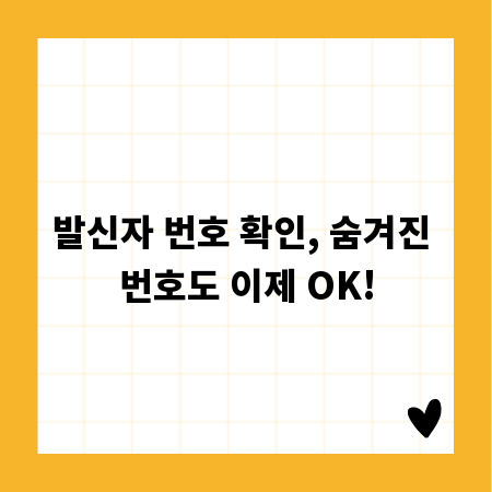 발신자 번호 확인, 숨겨진 번호도 이제 OK!