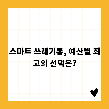 스마트 쓰레기통, 예산별 최고의 선택은?