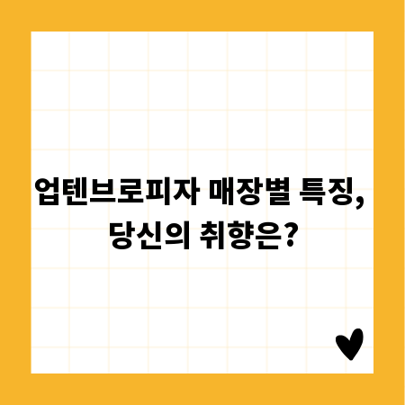 업텐브로피자 매장별 특징, 당신의 취향은?