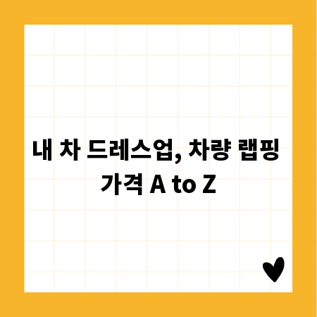 내 차 드레스업, 차량 랩핑 가격 A to Z