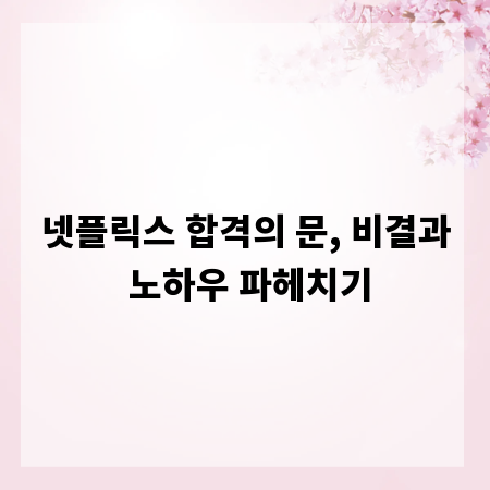 넷플릭스 합격의 문, 비결과 노하우 파헤치기