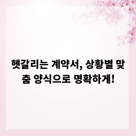 헷갈리는 계약서, 상황별 맞춤 양식으로 명확하게!