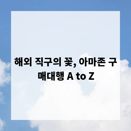 해외 직구의 꽃, 아마존 구매대행 A to Z