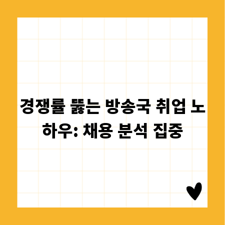 경쟁률 뚫는 방송국 취업 노하우: 채용 분석 집중