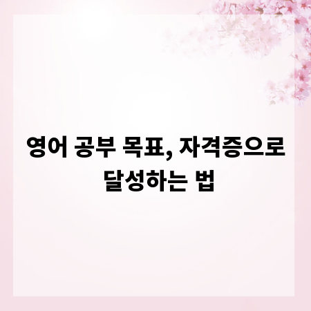영어 공부 목표, 자격증으로 달성하는 법