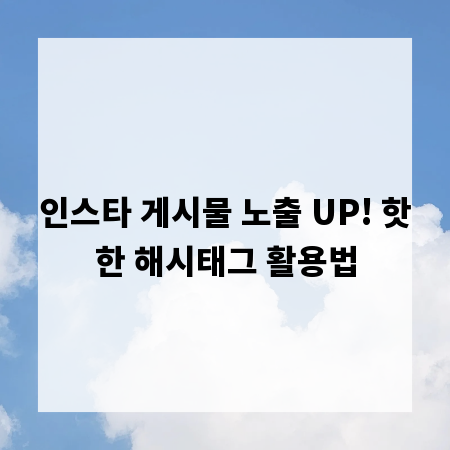 인스타 게시물 노출 UP! 핫한 해시태그 활용법