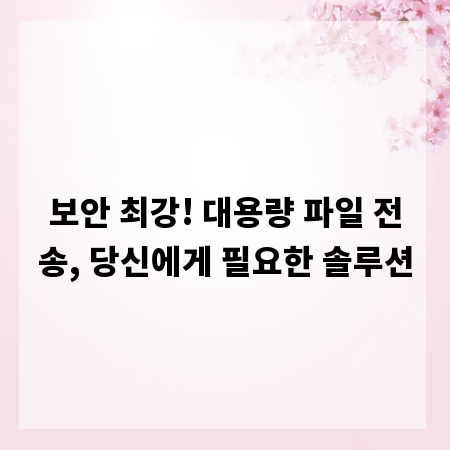 보안 최강! 대용량 파일 전송, 당신에게 필요한 솔루션