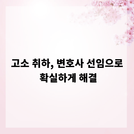 고소 취하, 변호사 선임으로 확실하게 해결