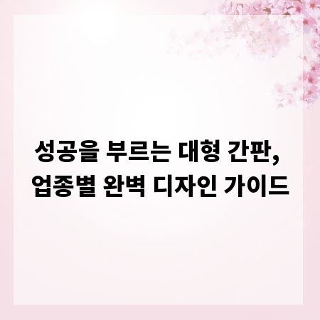 성공을 부르는 대형 간판, 업종별 완벽 디자인 가이드