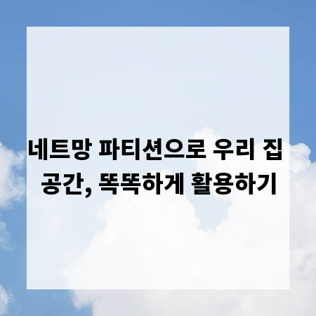 네트망 파티션으로 우리 집 공간, 똑똑하게 활용하기