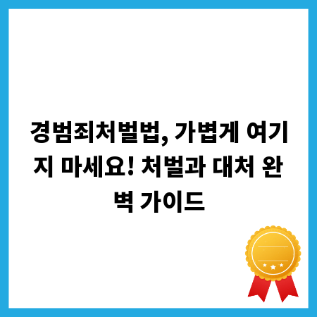 경범죄처벌법, 가볍게 여기지 마세요! 처벌과 대처 완벽 가이드