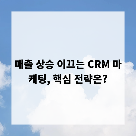 매출 상승 이끄는 CRM 마케팅, 핵심 전략은?