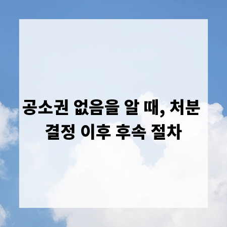 공소권 없음을 알 때, 처분 결정 이후 후속 절차