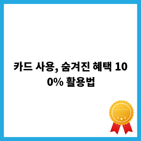 카드 사용, 숨겨진 혜택 100% 활용법