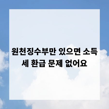 원천징수부만 있으면 소득세 환급 문제 없어요