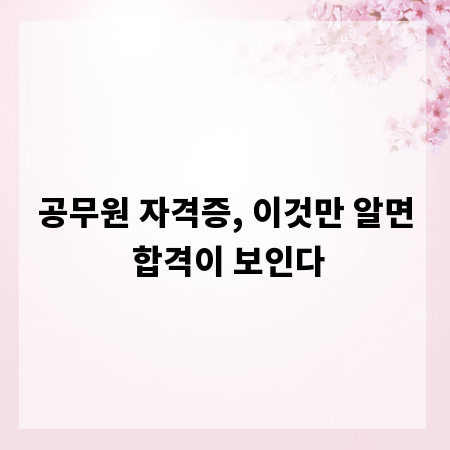 공무원 자격증, 이것만 알면 합격이 보인다