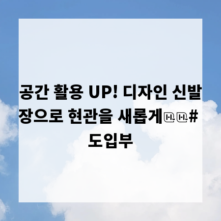 공간 활용 UP! 디자인 신발장으로 현관을 새롭게

# 도입부