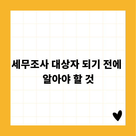 세무조사 대상자 되기 전에 알아야 할 것