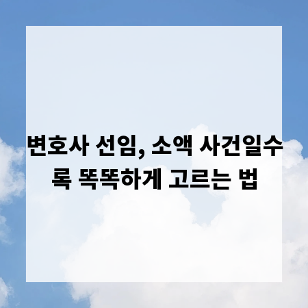 변호사 선임, 소액 사건일수록 똑똑하게 고르는 법