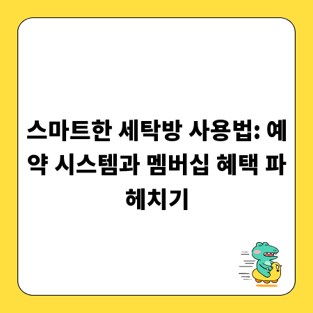 스마트한 세탁방 사용법: 예약 시스템과 멤버십 혜택 파헤치기