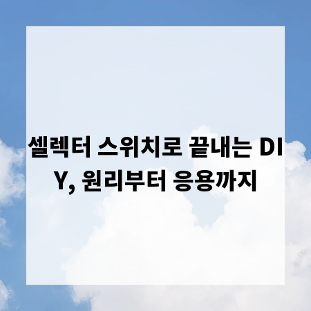 셀렉터 스위치로 끝내는 DIY, 원리부터 응용까지