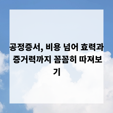 공정증서, 비용 넘어 효력과 증거력까지 꼼꼼히 따져보기