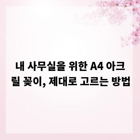 내 사무실을 위한 A4 아크릴 꽂이, 제대로 고르는 방법