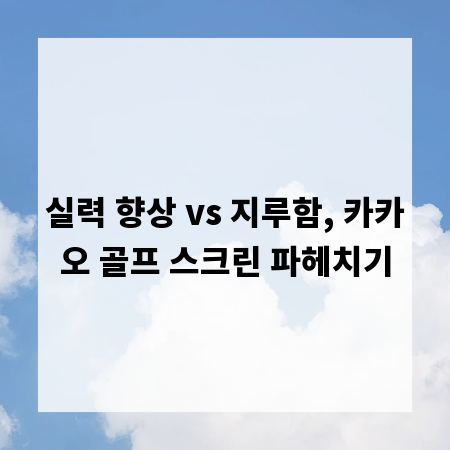 실력 향상 vs 지루함, 카카오 골프 스크린 파헤치기