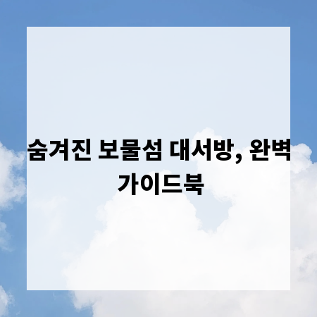 숨겨진 보물섬 대서방, 완벽 가이드북