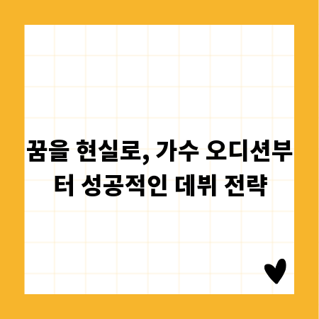 꿈을 현실로, 가수 오디션부터 성공적인 데뷔 전략