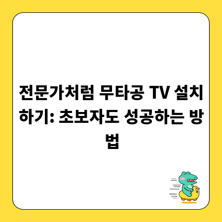 전문가처럼 무타공 TV 설치하기: 초보자도 성공하는 방법