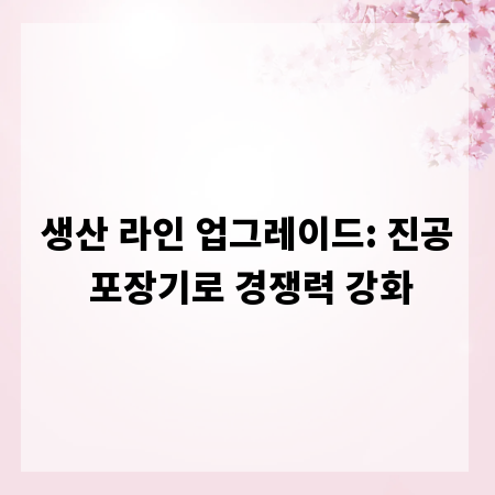 생산 라인 업그레이드: 진공 포장기로 경쟁력 강화