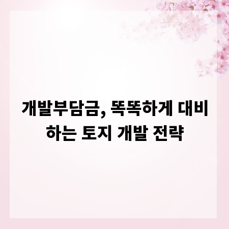 개발부담금, 똑똑하게 대비하는 토지 개발 전략